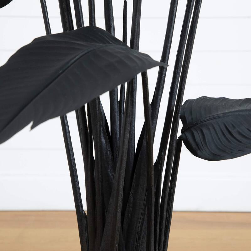 Travelers Palm Artificial Halloween Tree - 6' - Black