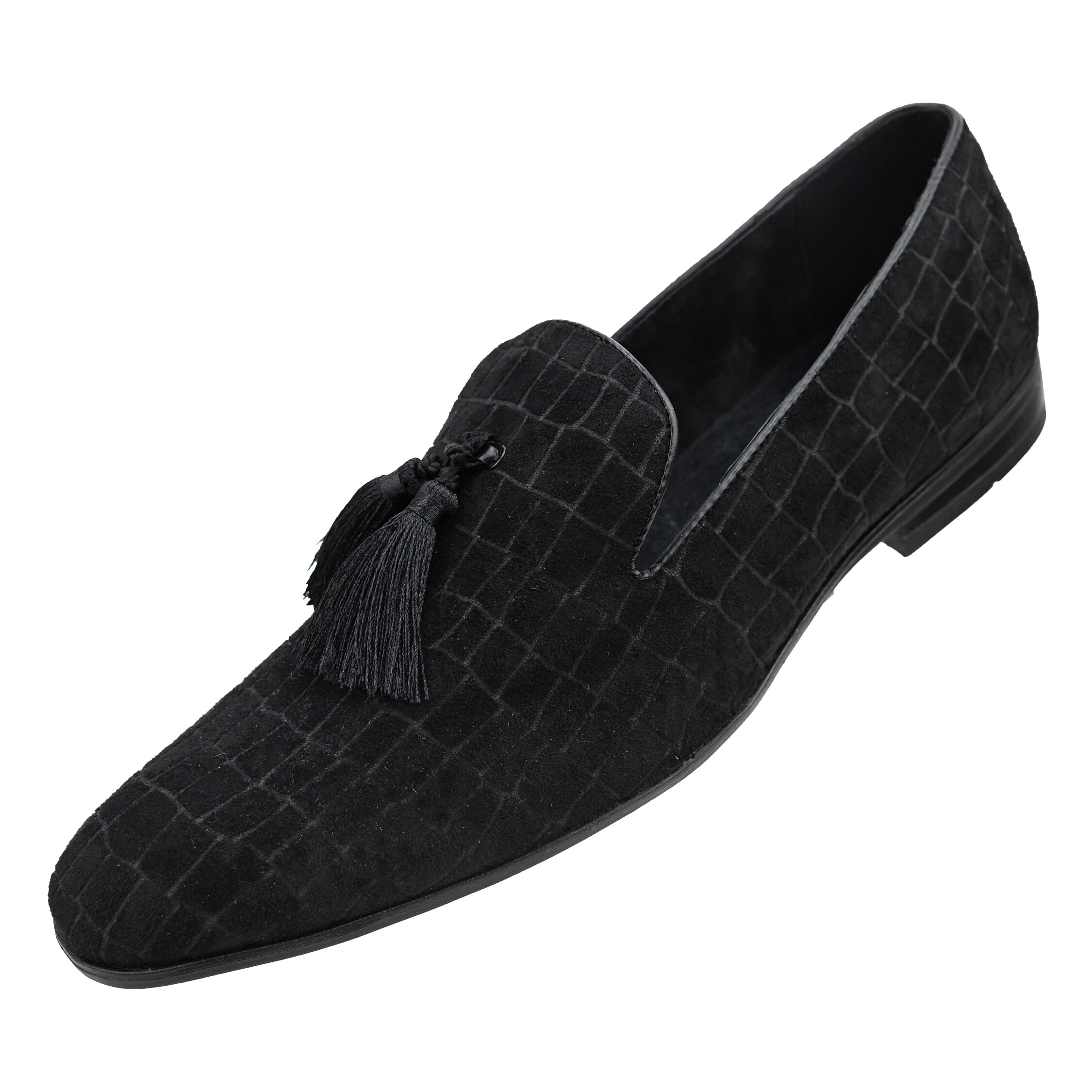 Shop Amali Mens Exotic Velvet Loafer With Black Fabric Tassel