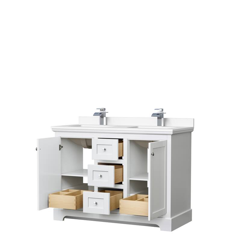 Avery 48 Inch Double Vanity, Cultured Marble Top