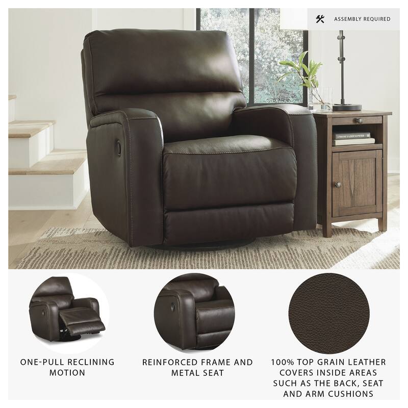 Signature Design by Ashley Emberla Brown Swivel Glider Recliner