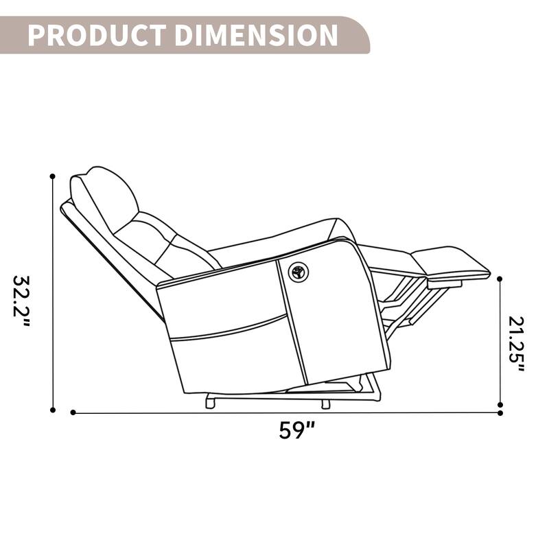 Chenille Power Lift Recliner Chair, Single Motor Heavy Duty Recliner Chair with Massage & Heat, Lounge Sofa Chair with USB Port