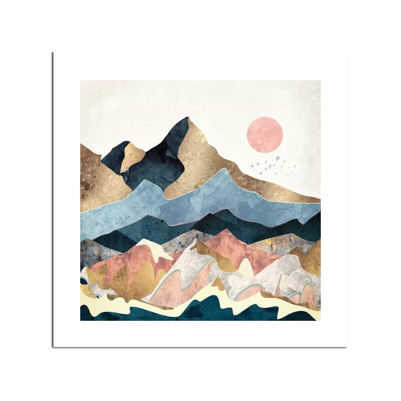 Golden Peaks Fine Art Paper Print by SpaceFrog Designs - Multi