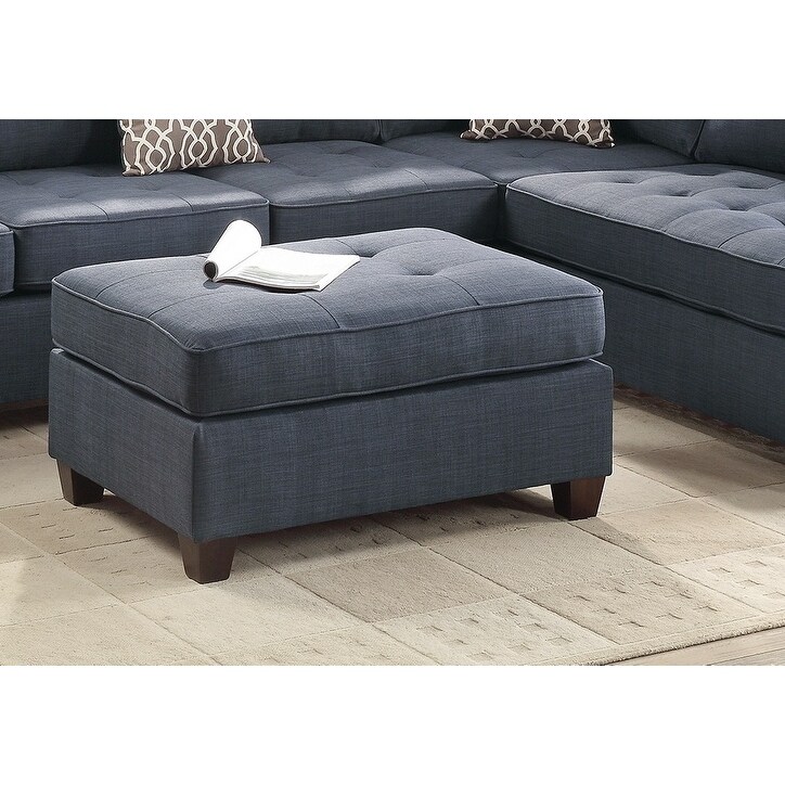 Cocktail Ottoman Dorris Fabric Ash Color W Tufted Seats Ottomans