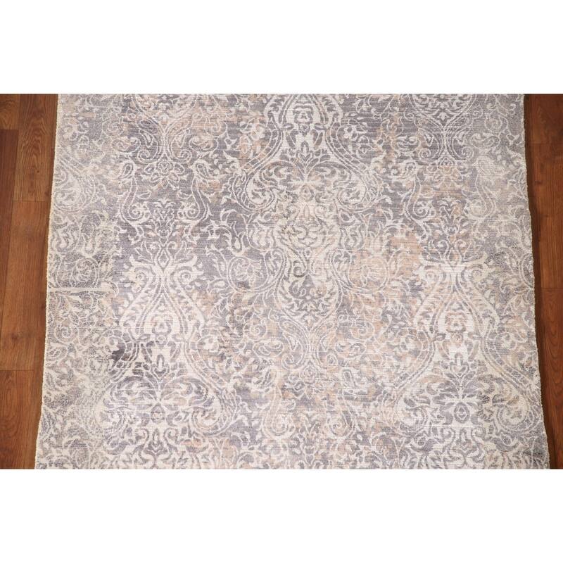 Striped Abstract Accent Rug Hand-Knotted Oriental Wool Carpet - 3'10"x 5'10"