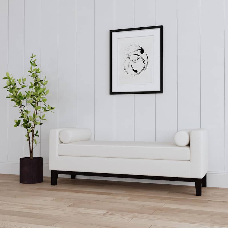 Rosie Upholstered Accent Bench with Armrests Vanilla - 64.25'' X 22.50'' X 25.25''