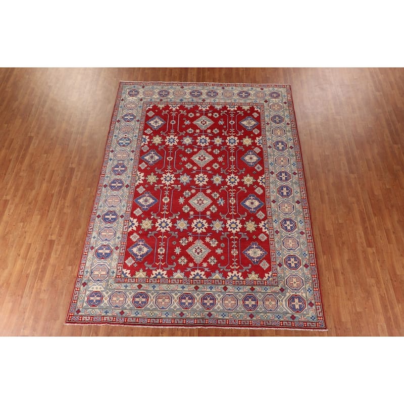 Red Kazak Oriental Area Rug Handmade Wool Carpet - 8'5"x 11'5"