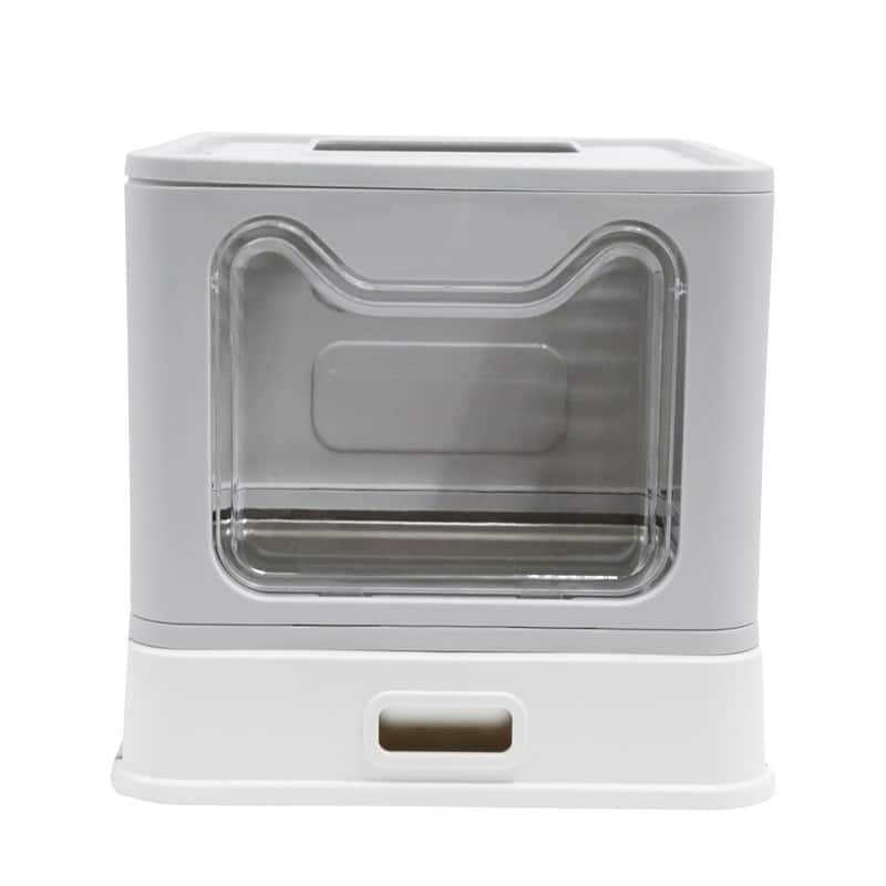 Extra Large Stainless Steel Enclosed Cat Litter Box With Lid Easy Cleaning