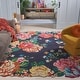 preview thumbnail 1 of 13, SAFAVIEH Hand-Tufted Jardin Cassilda Country Wool Rug 3' x 5' - Navy/Pink - Rectangle