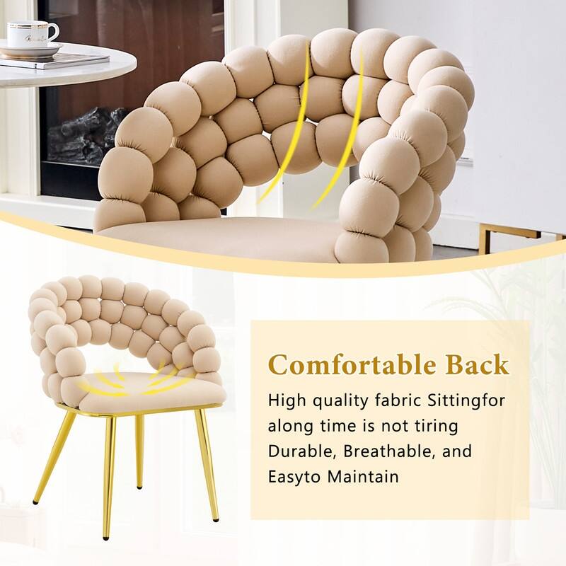 Set of 2 Velvet Bubble Link Chairs - Modern Sculptural Seating for Dining & Living Rooms