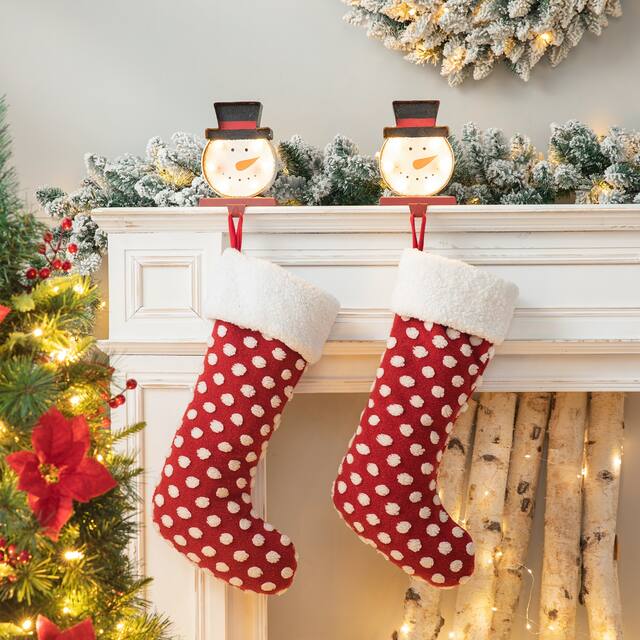 Glitzhome Christmas Marquee LED Stocking Holder
