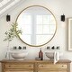 preview thumbnail 13 of 26, Contemporary Round Wall-Mounted Wall Mirror
