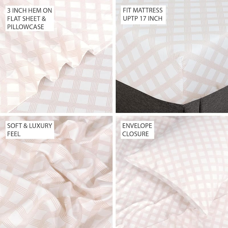 300 Thread Count Cotton Sateen Weave Printed Sheet Set