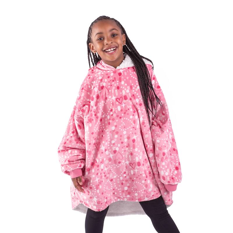 Bare Homey B-Cozy Oversized Sherpa Wearable Blanket - Youth - Princess