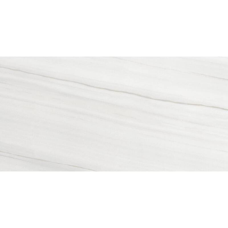 The Tile Life Kingsley 24x48 Blanco Glossy Marble-Look Porcelain Tile - Floor & Wall