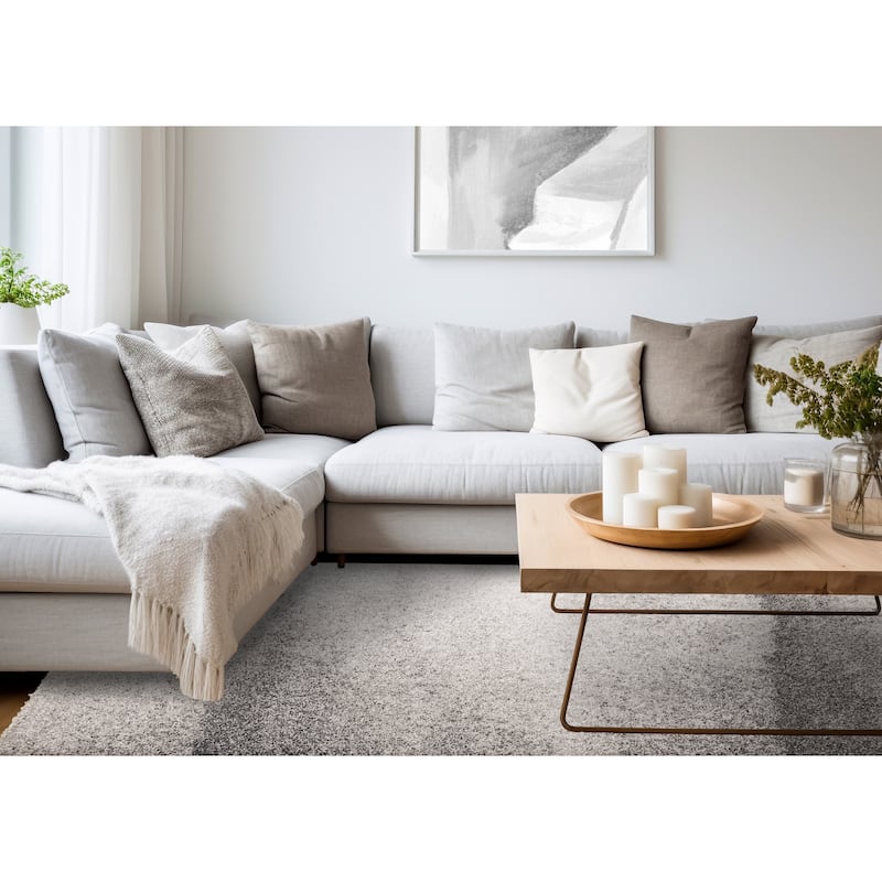 Mariah Grey White Sand Banks Rug, 5'3" x 7'7"