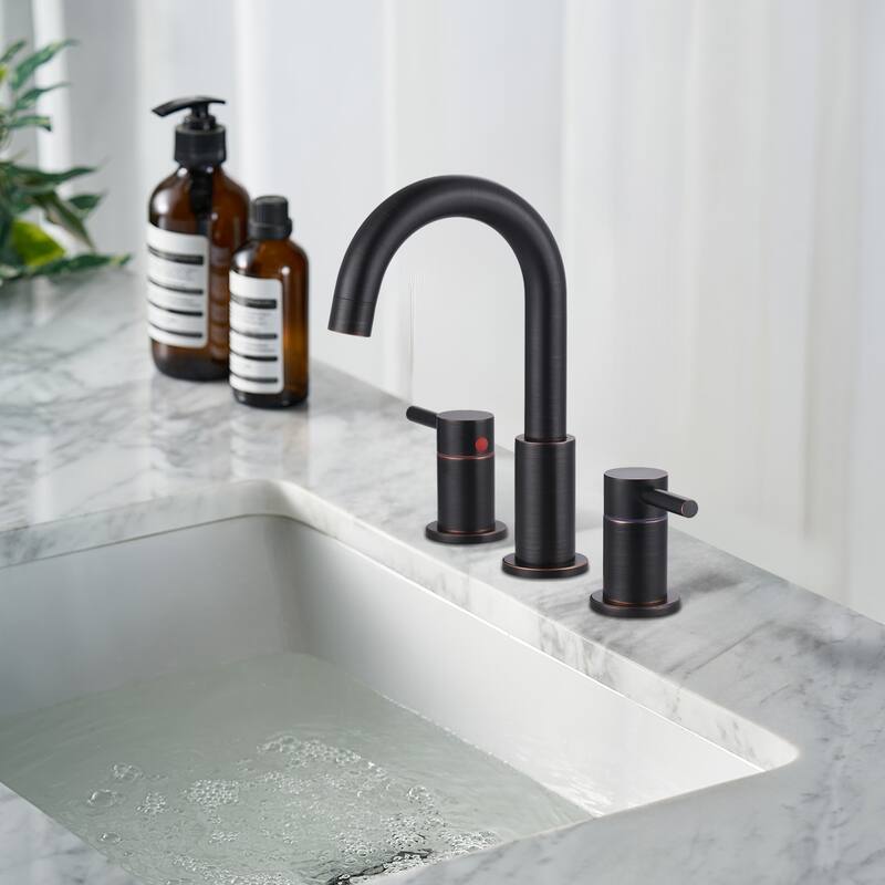 WOWOW 8 in. Widespread Double Handle Bathroom Faucet