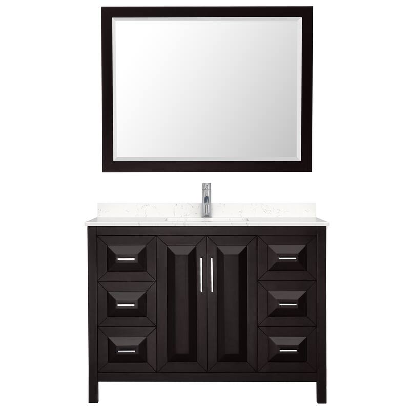 Daria 48 Inch Single Vanity, Cultured Marble Top, 46 Inch Mirror