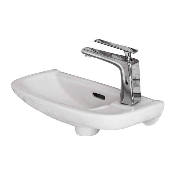 slide 2 of 14, Fine Fixtures White 20-inch Wall-mounted Sink Without Faucet