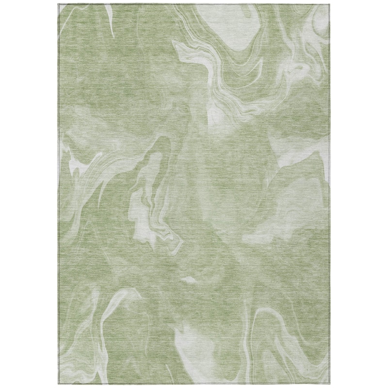 Machine Washable Indoor/ Outdoor Chantille Abstract Motion Rug