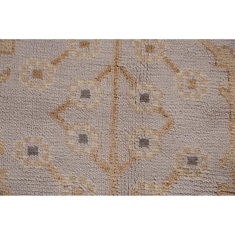 All-Over Oushak Indian Area Rug Hand-Knotted Wool Carpet - 8'2"x 10'0"