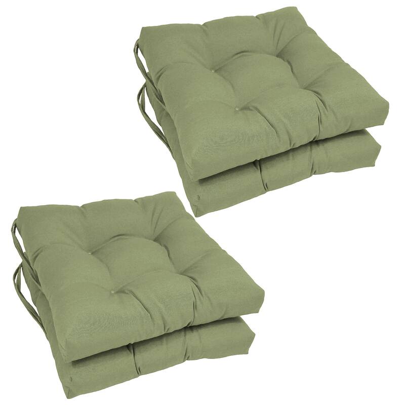 16-inch Square Indoor Chair Cushions (Set of 2, 4, or 6) - 16" x 16" - Set of 4 - Sage