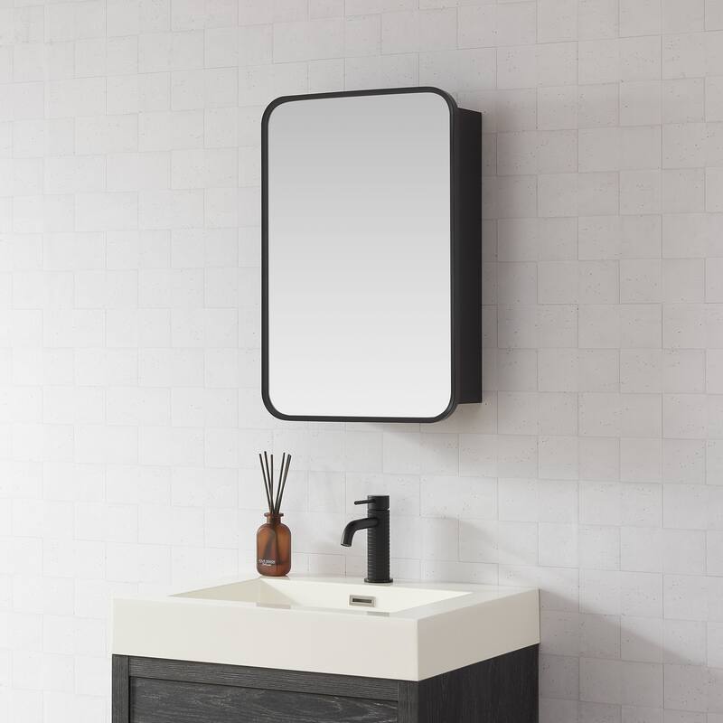 Talayuela Rectangular Aluminum Framed Medicine Cabinet with Mirror