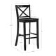 preview thumbnail 20 of 19, Linon Copper Grove Frunza Wooden 30-inch X-back Bar Stool