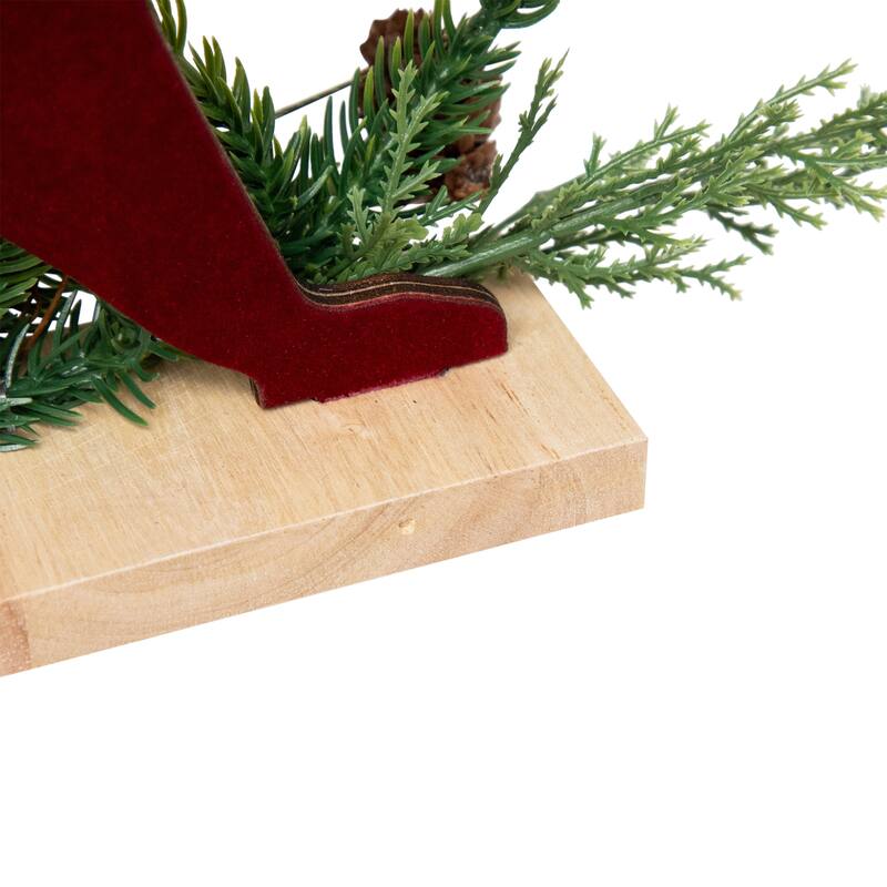 Bear and Jingle Bell Christmas Decoration - 10.25" - Red and Green