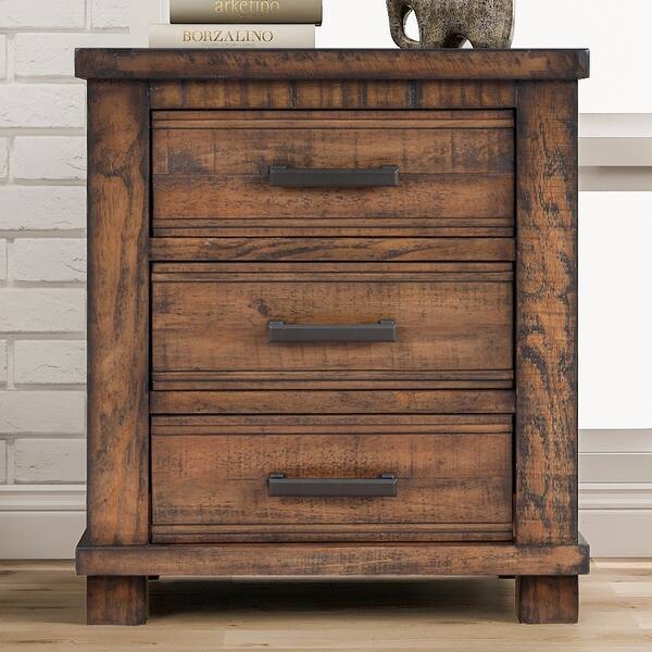 TiramisuBest Three Drawer Reclaimed Solid Wood Framhouse Nightstand Bed Bath & Beyond 34039541