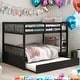 preview thumbnail 7 of 16, Modern Full Over Full Bunk Bed With Trundle,Convertible To 2 Full Size Platform Bed With Ladder And Safety Rails