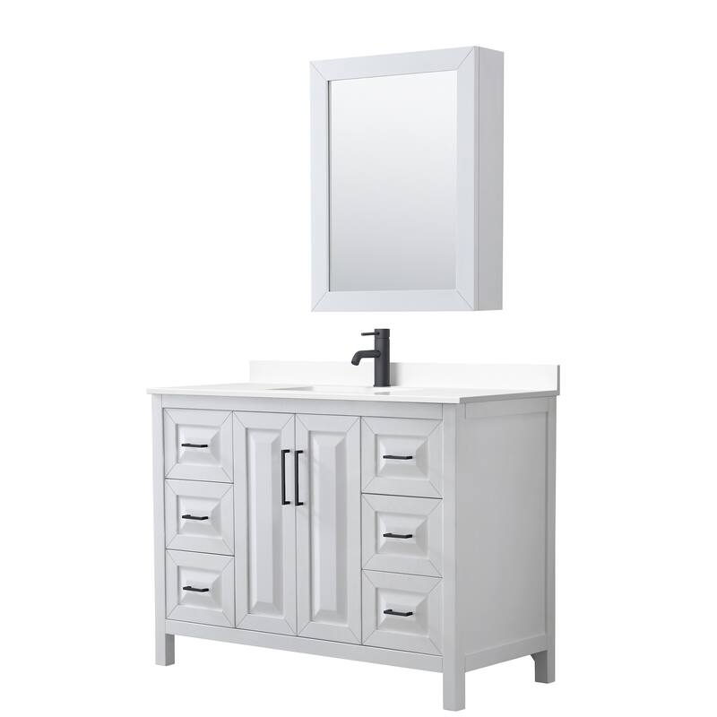 Daria 48 Inch Single Vanity, Cultured Marble Top, Medicine Cabinet