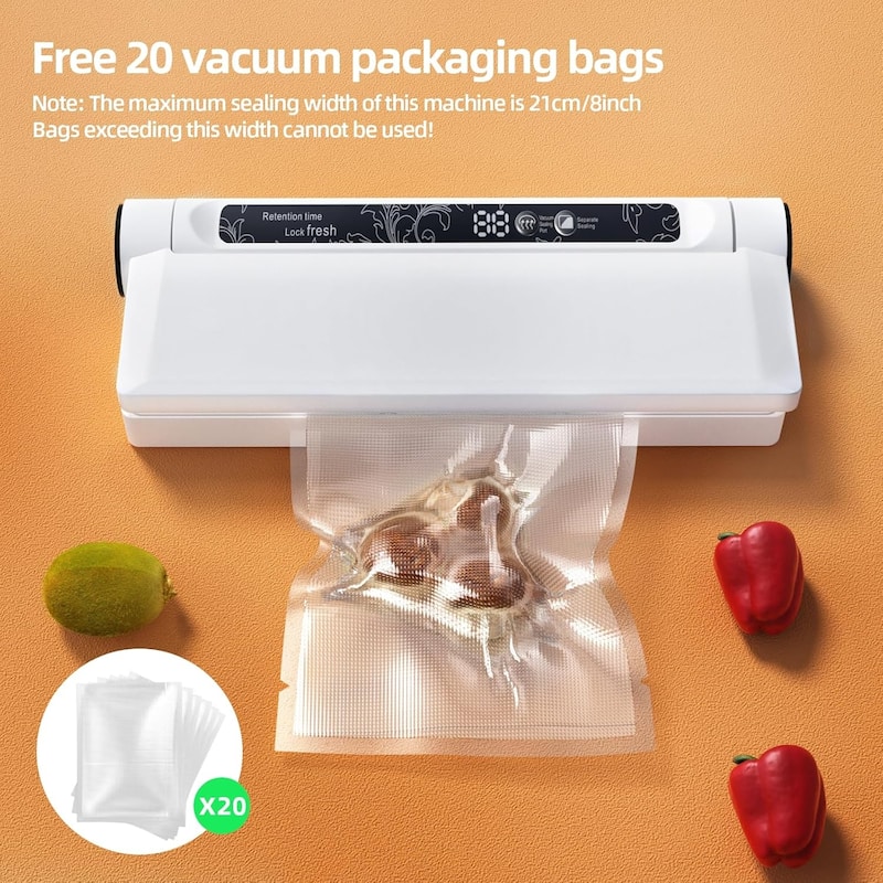 Vacuum Sealer,Equipped With 20 Vacuum Sealed Bags,Fully Automatic Dry and Wet Dual use Food Vacuum Sealer Machine