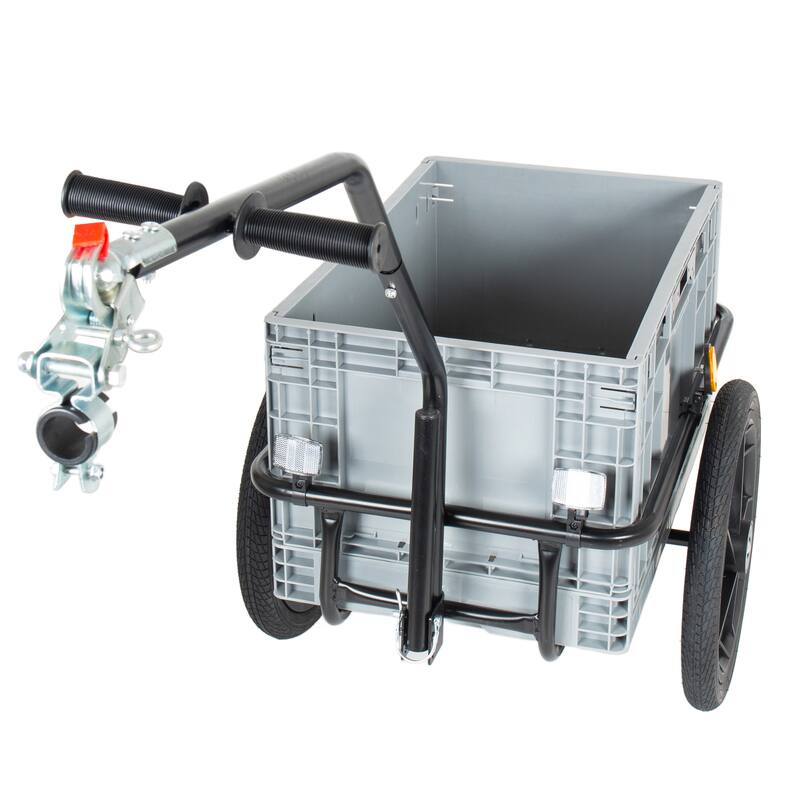 2-in-1 Bike Cargo Trailer with Foldable Storage Box, Bicycle Trailer Quick Release 16" Wheels, 70L Large Capacity