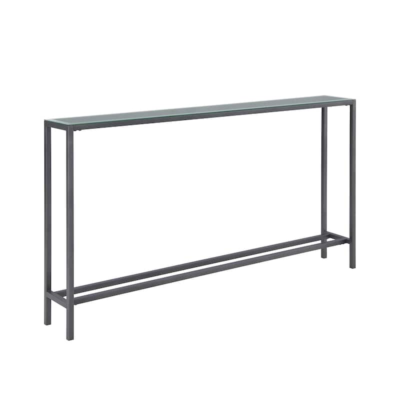 SEI Furniture Veda Grey Mirrored-top Console Table