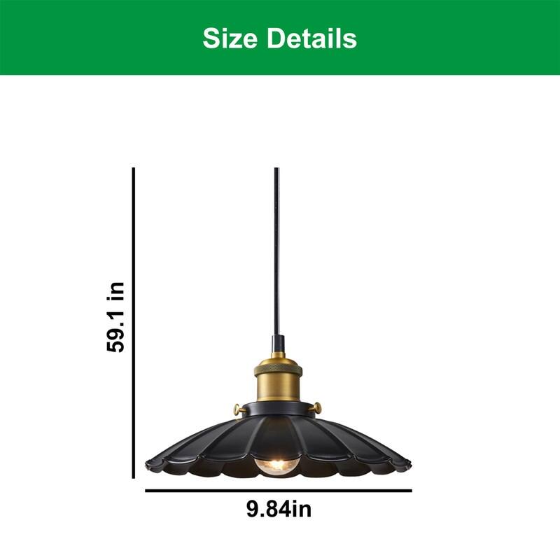 9.8 Inch hanging light black pendant light metal kitchen lights