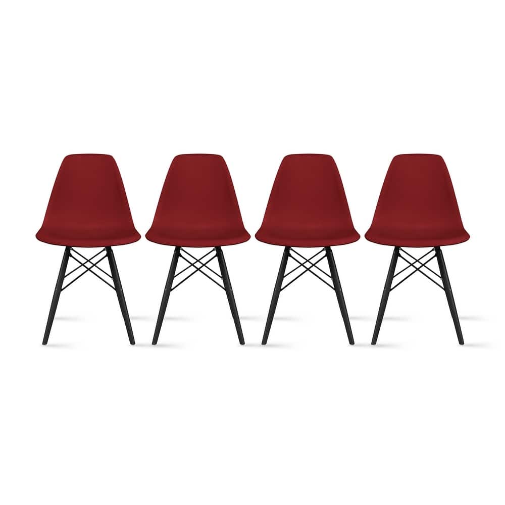 Molded Dining Side Chairs For Kitchen Eiffel Metal Legs Design Bedroom Waiting Room (Set of 4)