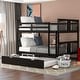 preview thumbnail 2 of 11, Full over Full Bunk Bed with Twin Size Trundle and Ladder