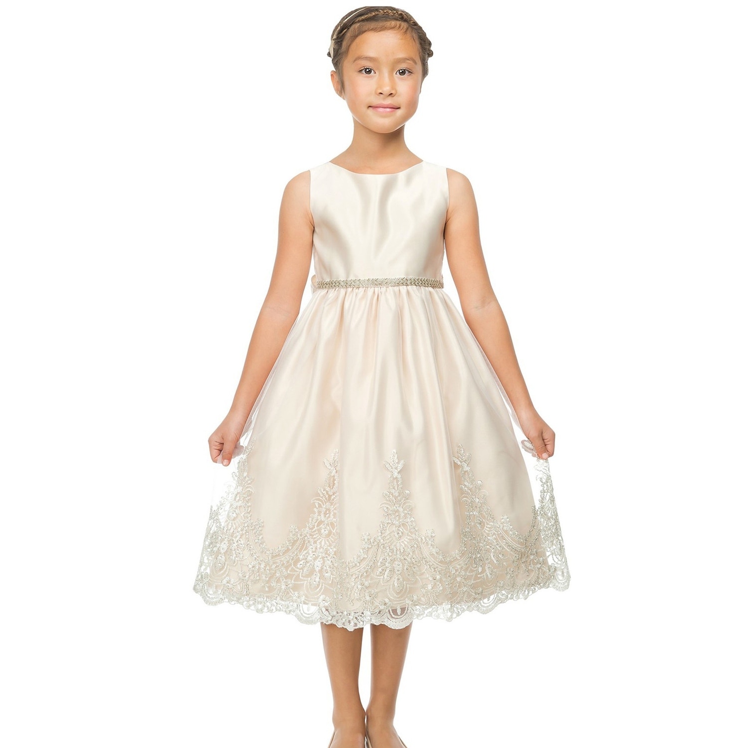 champagne kids dress
