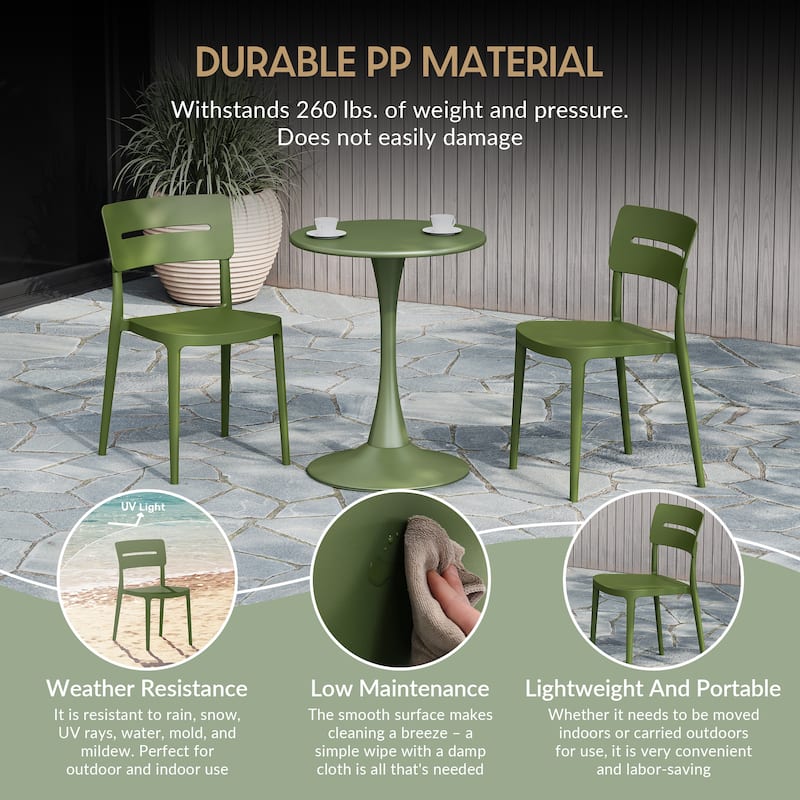 Frond and Form Outdoor Stacking Dining Side Chair (Set of 4)