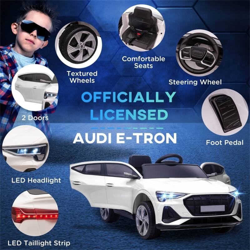12V Electric Ride-On Car for Toddlers with USB Music LED Lights and Dual Motors Safety Wheels - 42.5" L x 23.5" W x 18.5" H