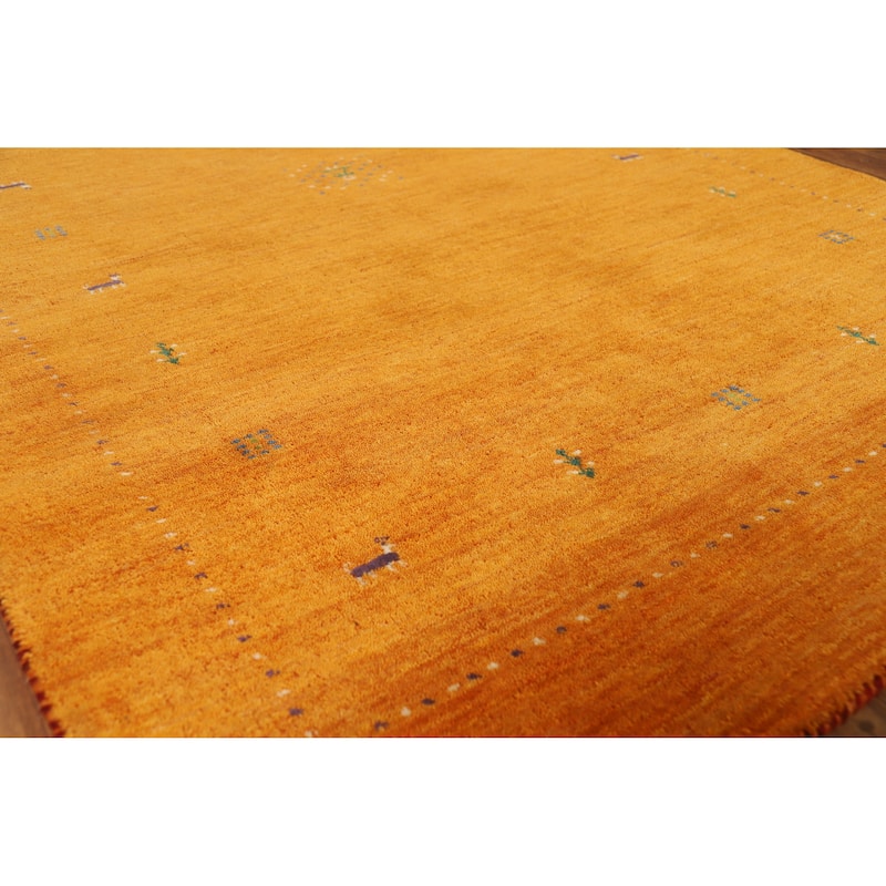 Hand Knotted Oriental 100% Wool Carpet Tribal Tribal Oranges & Rust Gabbeh Area Rug - 7' 7'' X 4' 10''