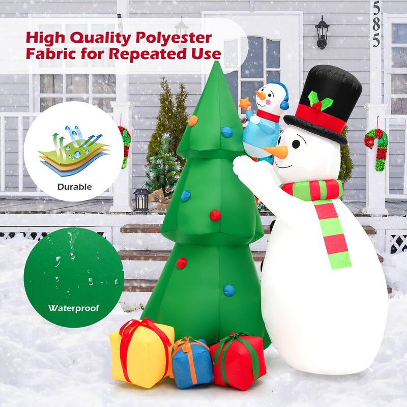 Costway 6 FT Tall Inflatable Snowman and Tree Set Christmas Decoration - See Details