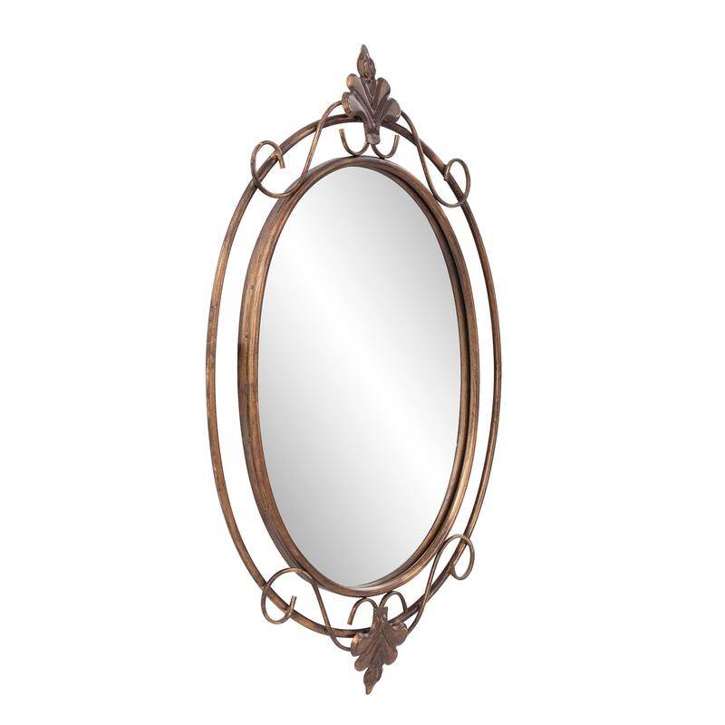 Allan Andrews Decorative Wall & Accent Mirror with Vintage Oval Metal Frame - 33"H x 21"W