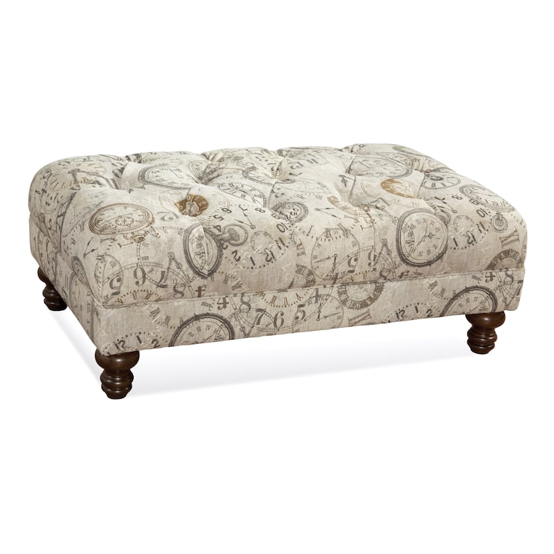 Roundhill Furniture Charbilia Fabric Tufted Cocktail Ottoman