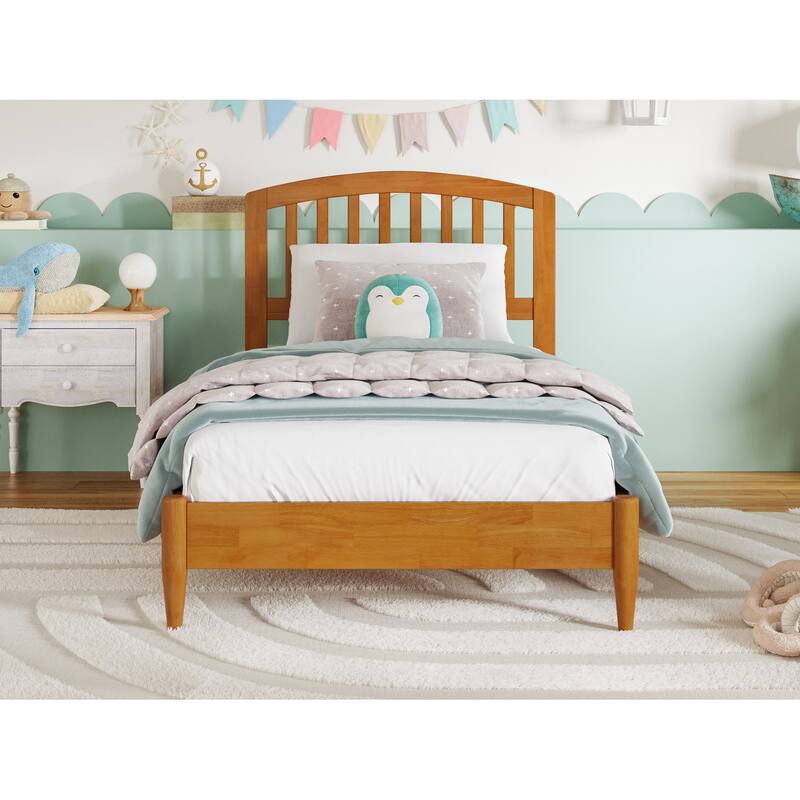 Twin Wood Platform Bed - Low Profile Solid Wood Bed Frame - Renaissance Style Bed