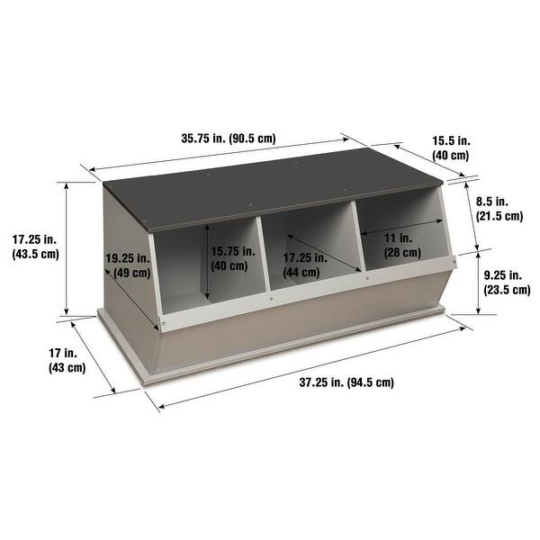dimension image slide 1 of 4, Taylor & Olive Lantana Three Bin Stackable Storage Cubby