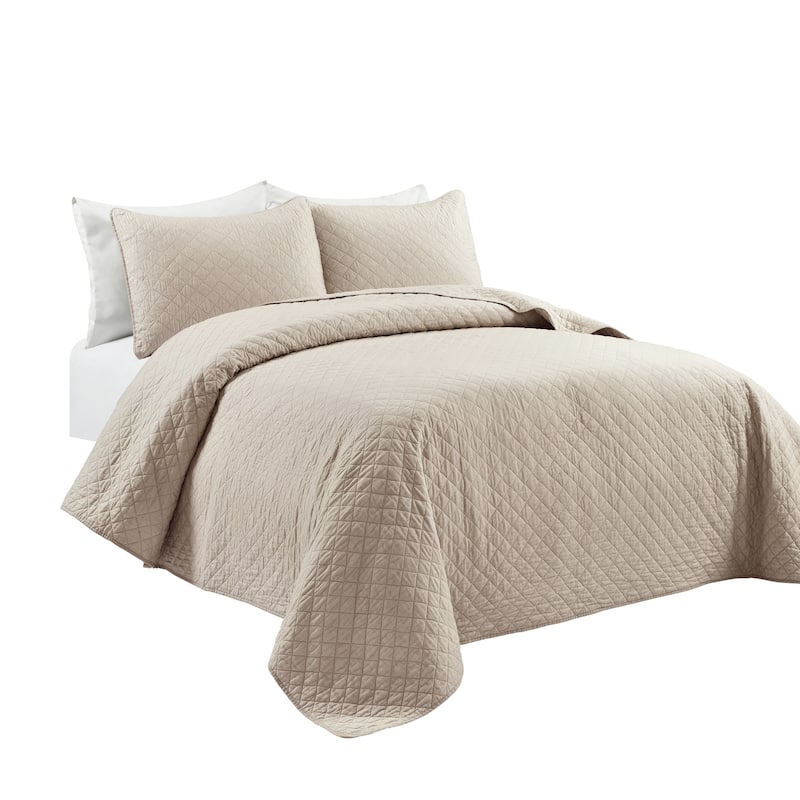 Copper Grove Balm Diamond Oversized Cotton 3-piece Quilt Set