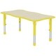 preview thumbnail 6 of 5, Adjustable Height Kids Table For Toddler Child Children Preschool Daycare School Wood Activity Chrome Wave Shape Yellow