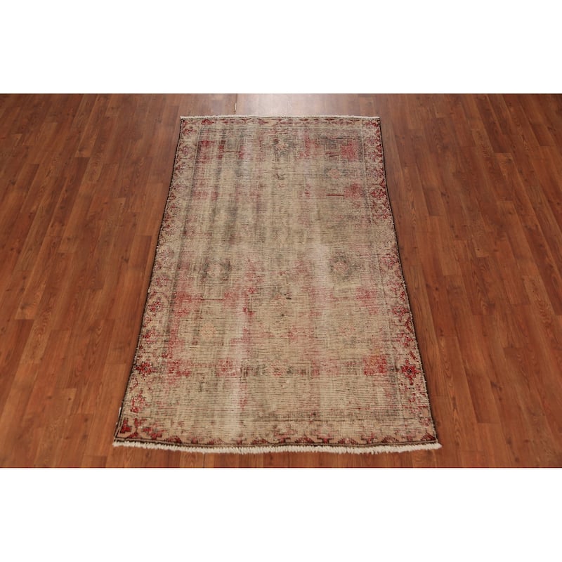 Geometric Bakhtiari Persian Rug Hand-Knotted Wool Carpet - 3'7" x 6'1"