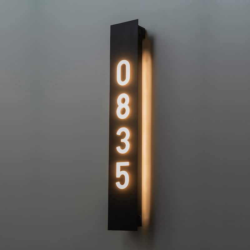 C Cattleya Integrated LED Dusk to Dawn Outdoor Wall Light With Door Number